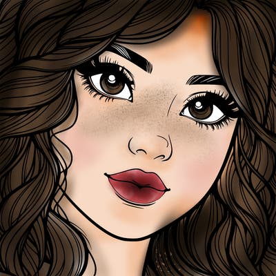 beautiful realistic girl close up to the camera with wavy hair,