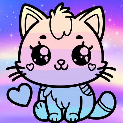 cute cat with a heart