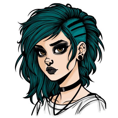 realistic punk style girl