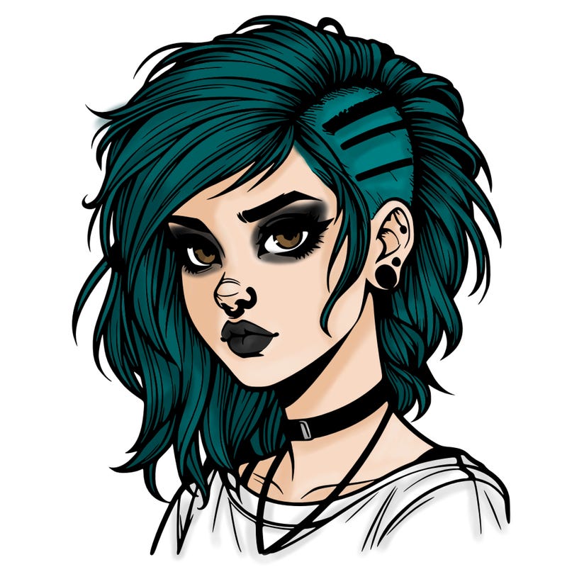 realistic punk style girl