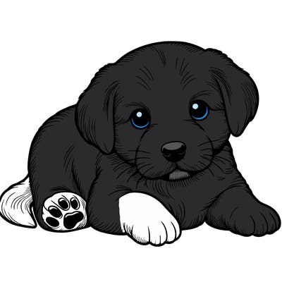 a cute realistic puppy