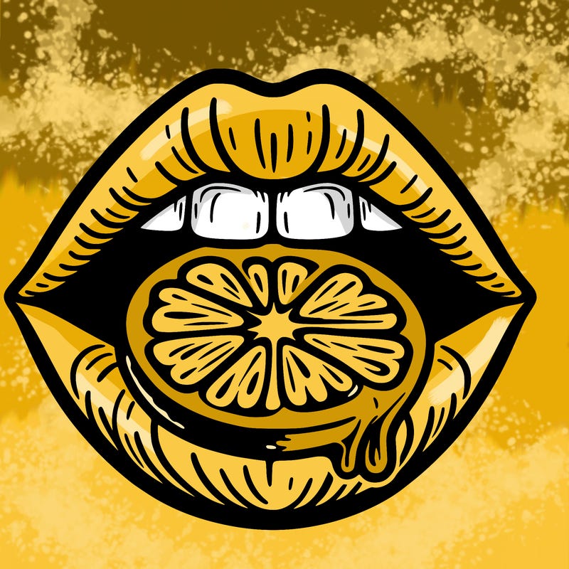 lips with lime in mouth