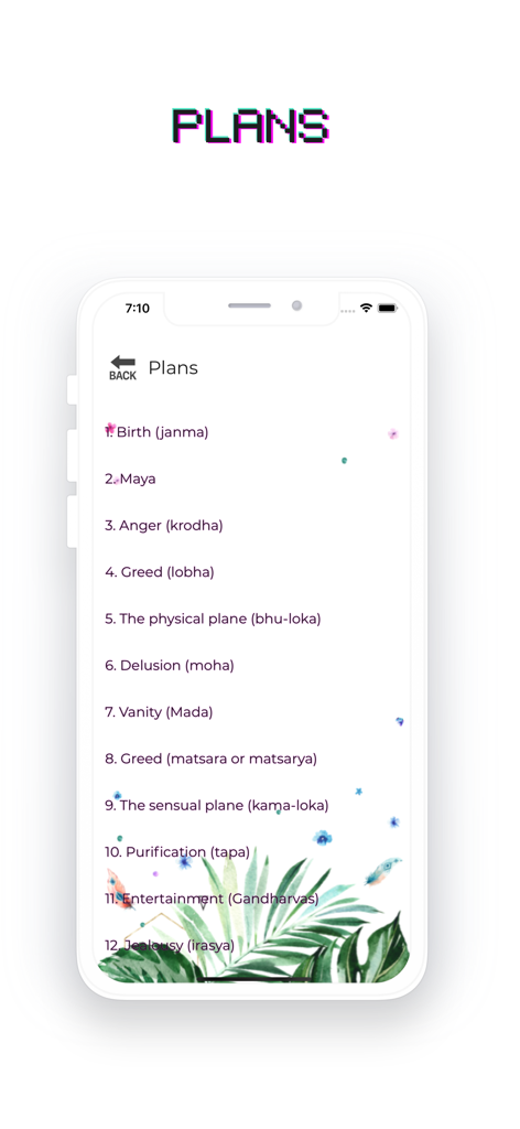 List of spiritual planes and concepts in the Leela Chakra Ai app interface