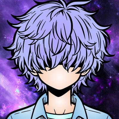 manga boy fluffy hair covering his eyes