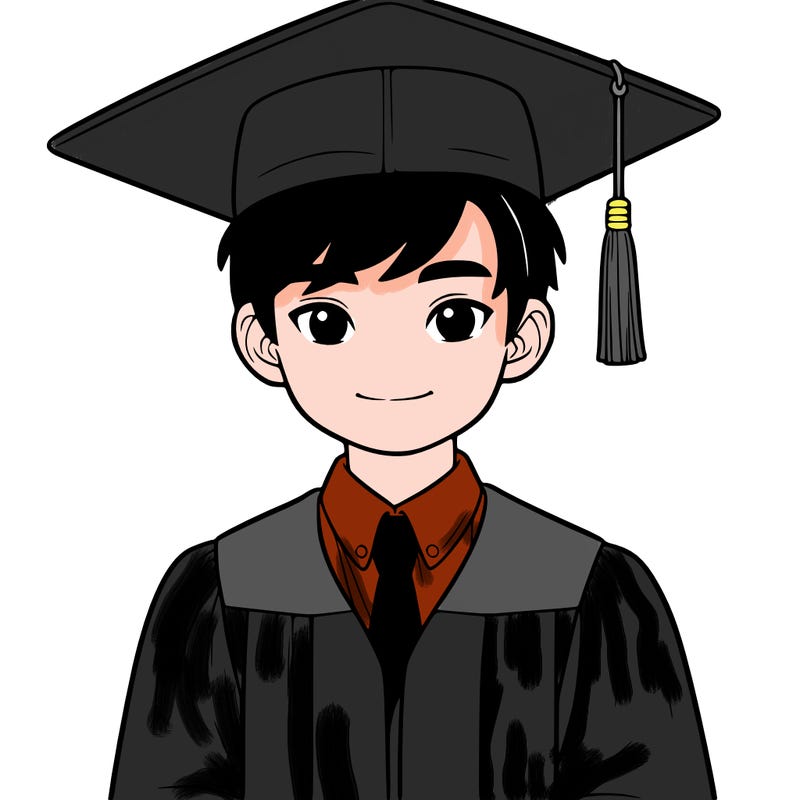 asian person graduating from school realistic