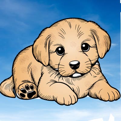 a cute realistic puppy