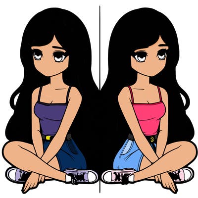 realistic girl split
