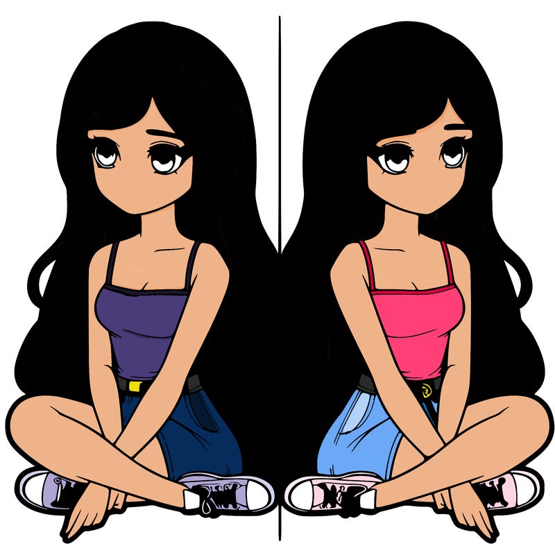 realistic girl split