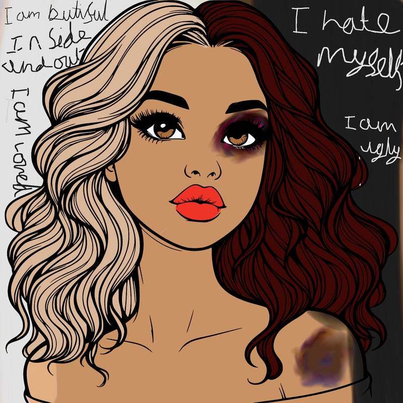 realistic girl with wavy hair and lips
