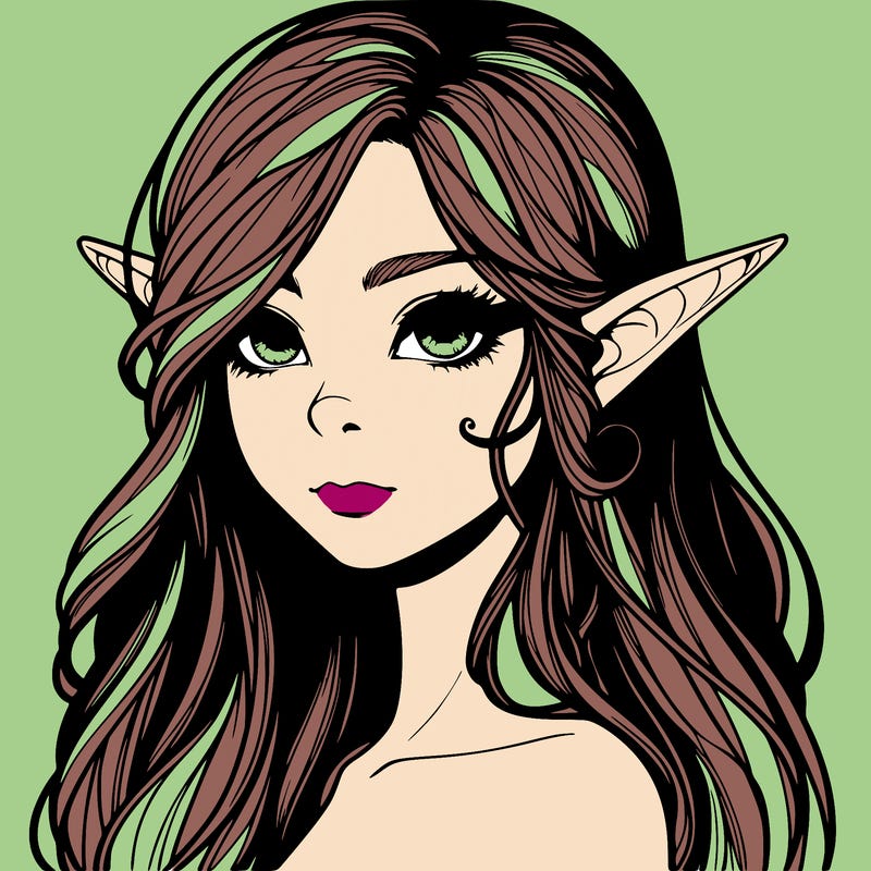 elf girl realistic dark fantasy