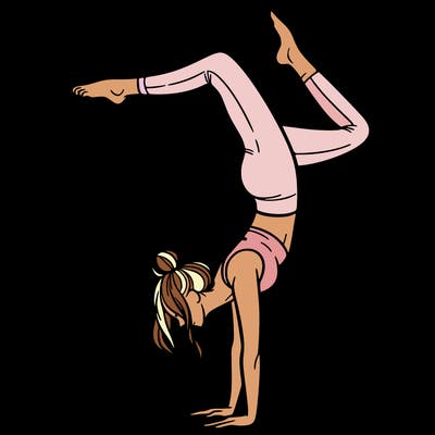 a woman doing a handstand
