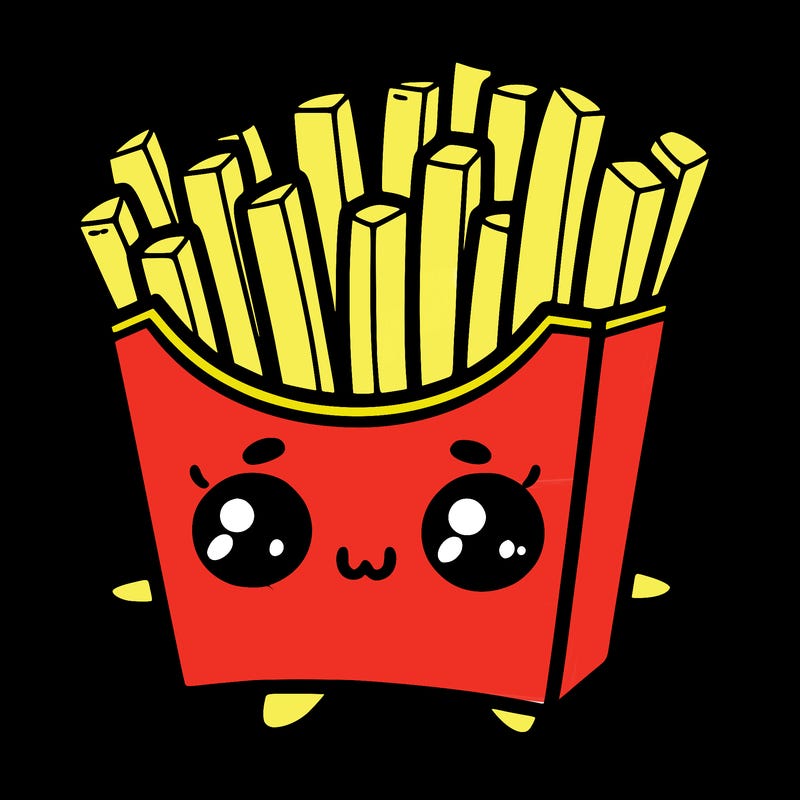 a cute. french fries