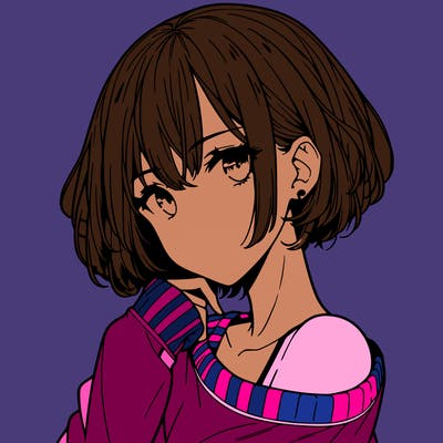 cool anime girl with short hair