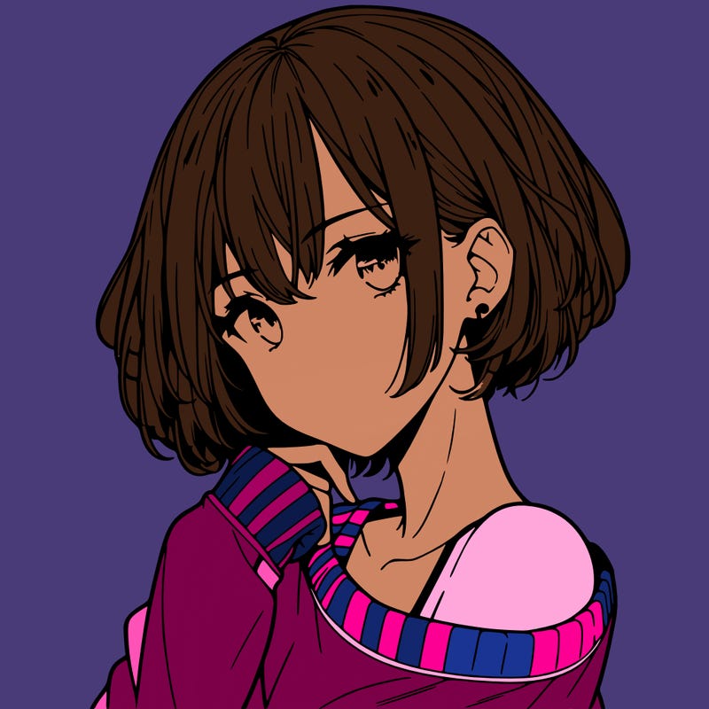 cool anime girl with short hair