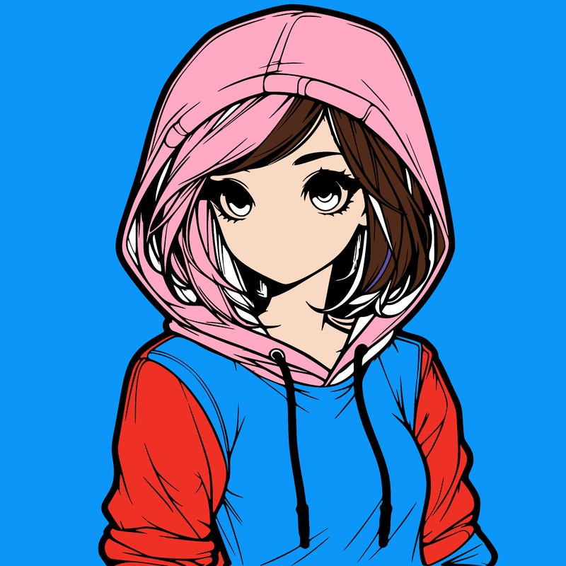 realistic girl with hoodie