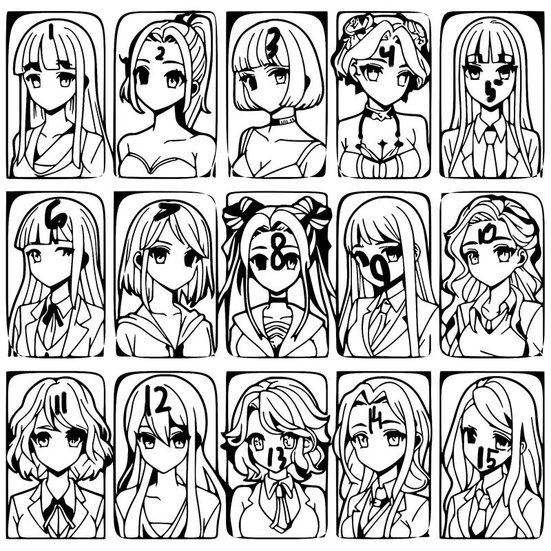 girls that look diffrent anime