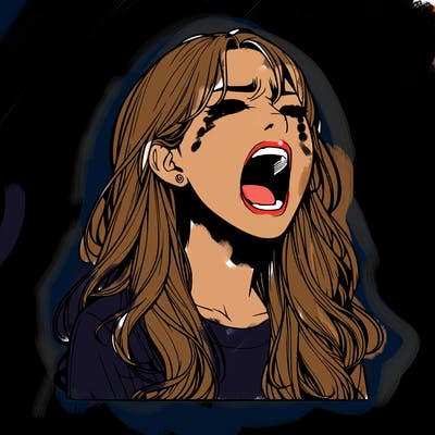 screaming realistic, girl