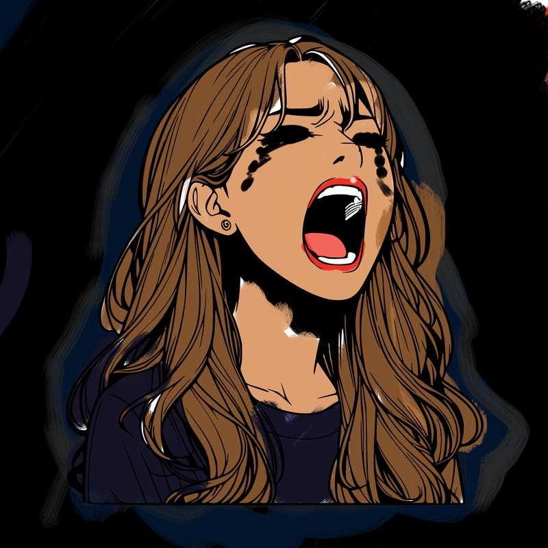 screaming realistic, girl