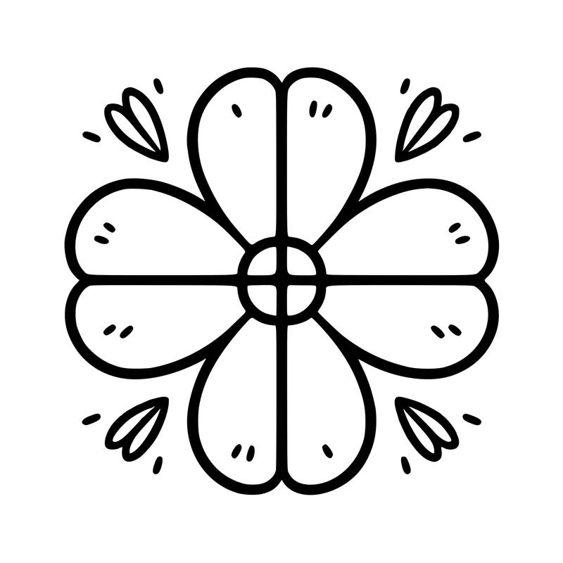 flower split into four sections