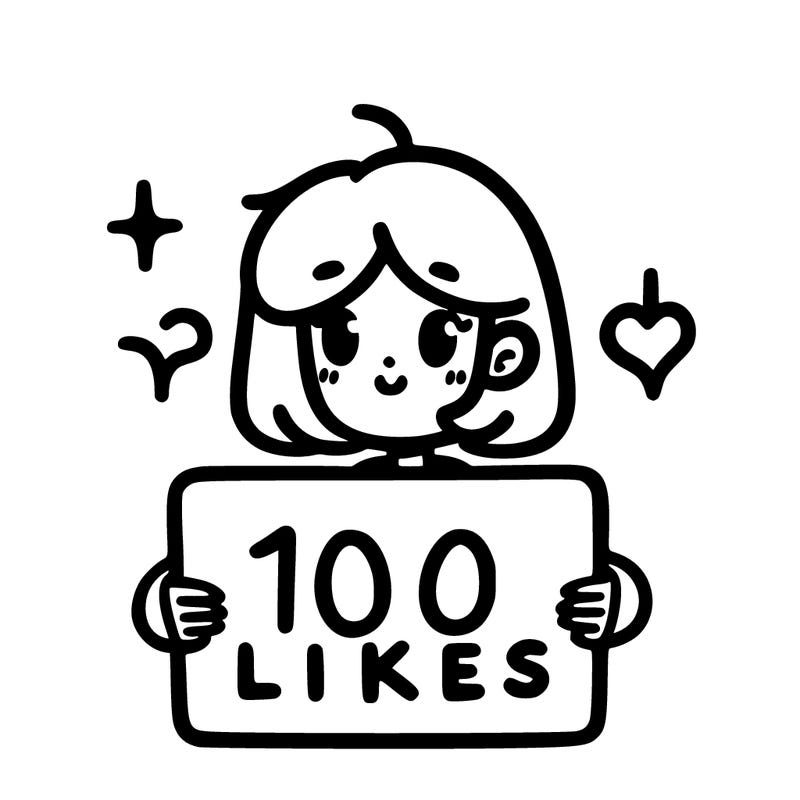 a girl with a sign that says 100 likees