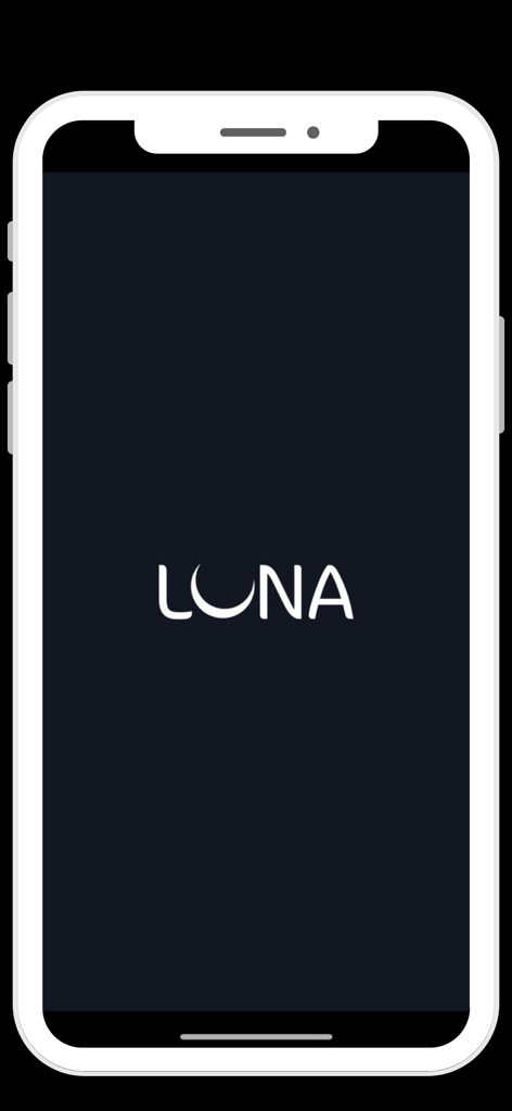 Luna TV - Luna TV app splash screen featuring the white logo on a dark background