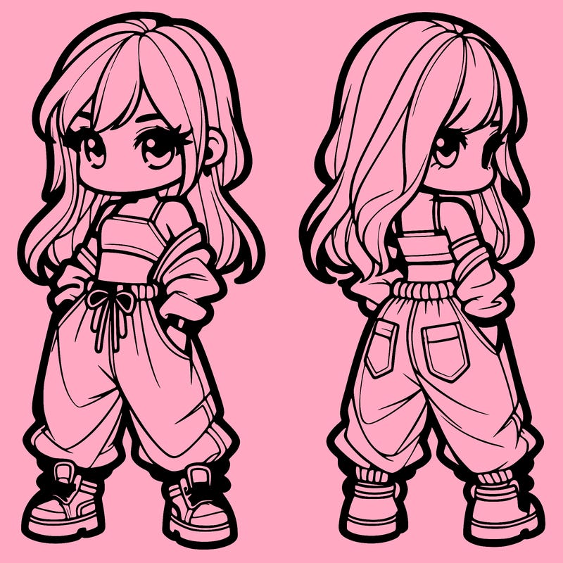 girl in crop top and baggy pants