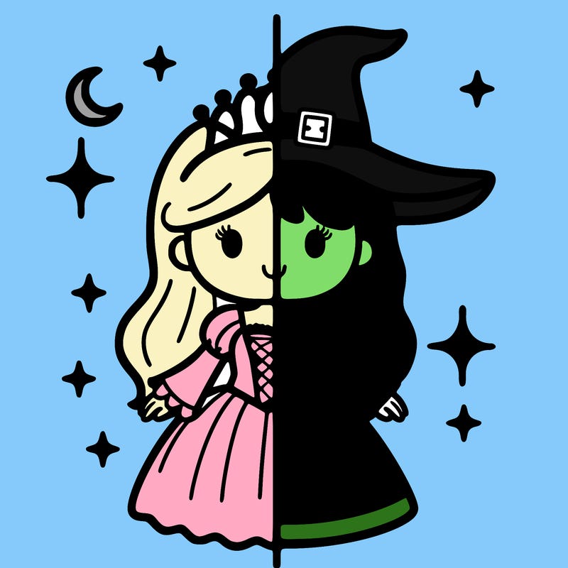 split princess and witch