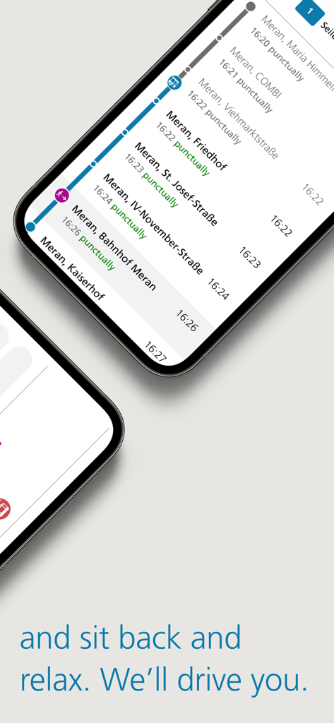 südtirolmobil - Echtzeit-Busfahrplan und Liste der Haltestellen in Meran in der südtirolmobil App