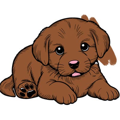 a cute realistic puppy