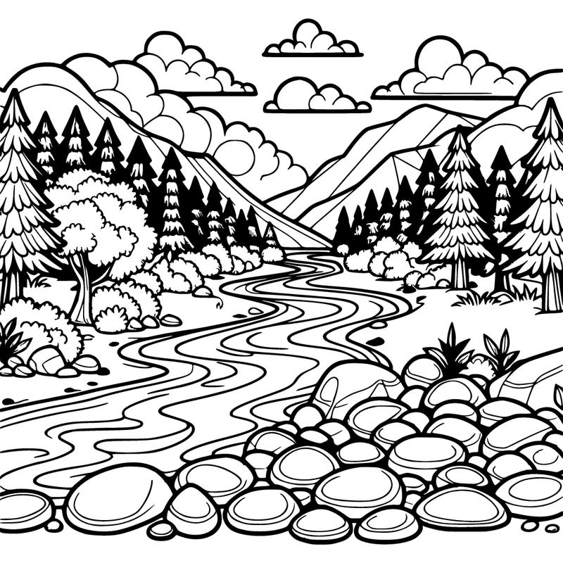 river with rocks on the side