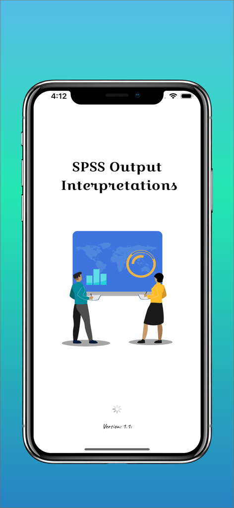 Startbildschirm der SPSS Software Guide App mit dem Titel SPSS Output Interpretations