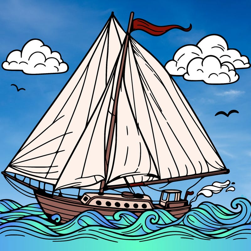 sailingboat in lineart