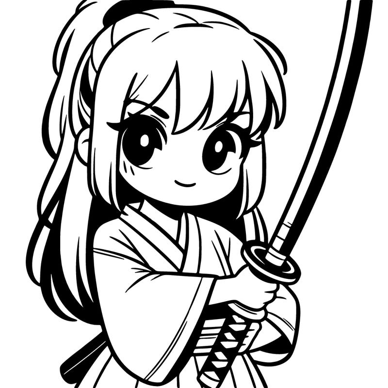 girl holding katana