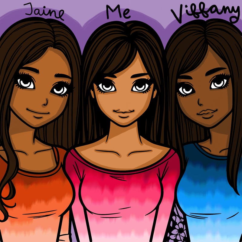 three realistic girls