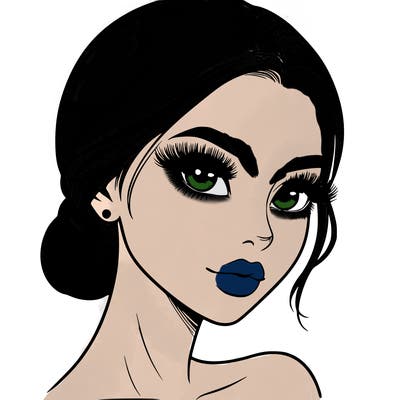 realistic girl with lashes