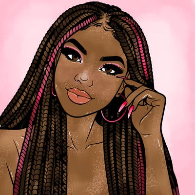 beautiful woman with box braids