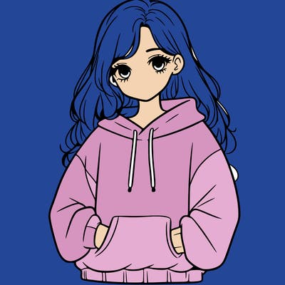 a teen girl with a oversized sweatshirt