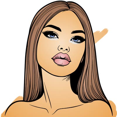 realistic woman with full lips
