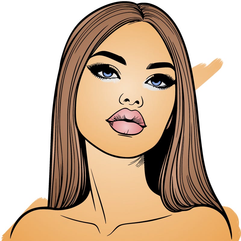 realistic woman with full lips