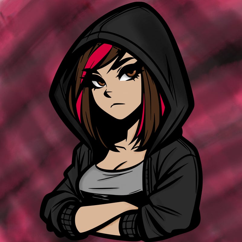 badass girl with hood on