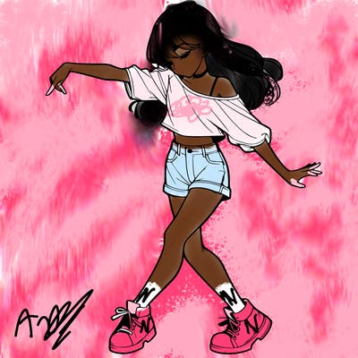 realistic girl danceing