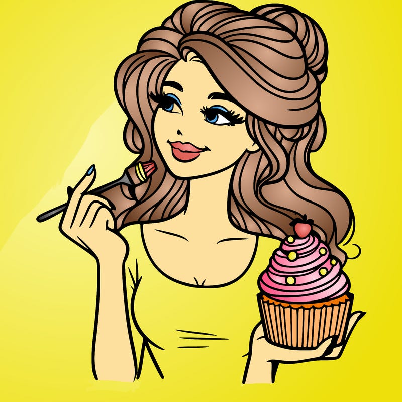 pretty woman with a cupcake