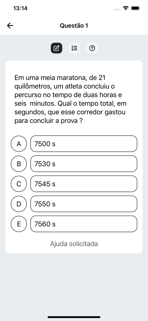 TrilhaEdu - A multiple choice math question on the TrilhaEdu educational app interface