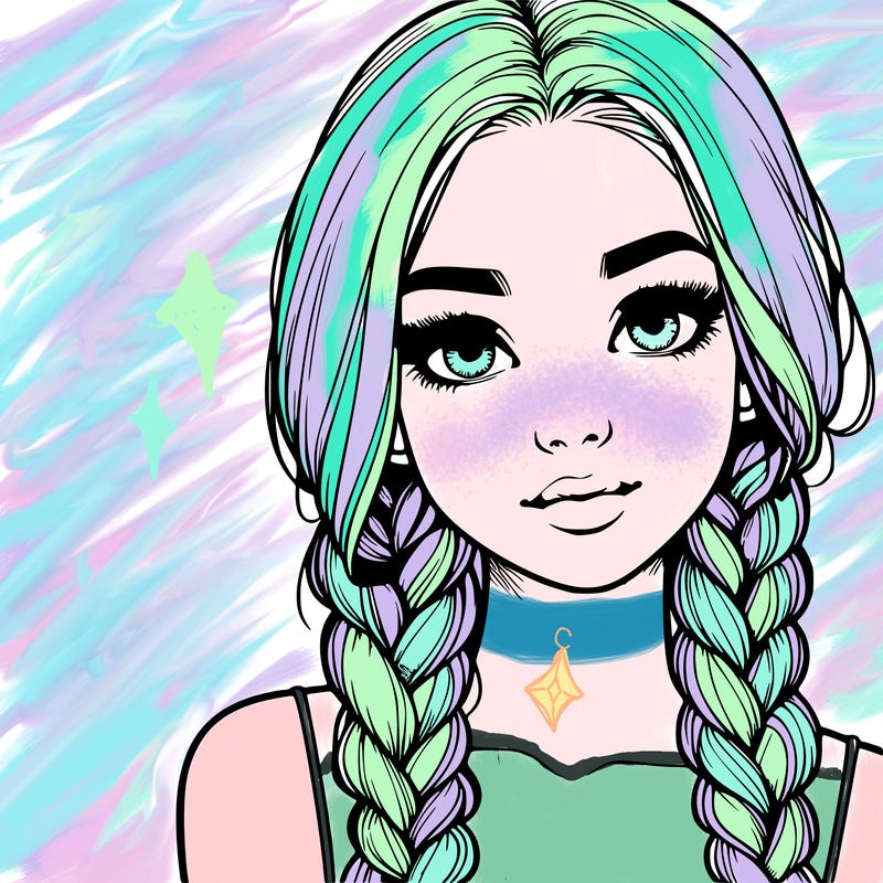 realistic girl with braids