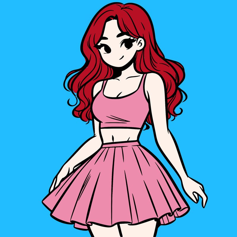 woman in a skirt and crop top