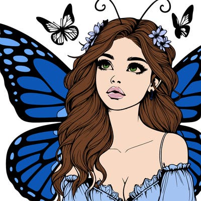 butterfly fairy realistic girl
