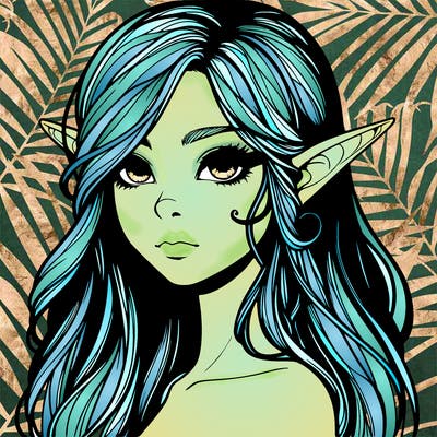 elf girl realistic dark fantasy