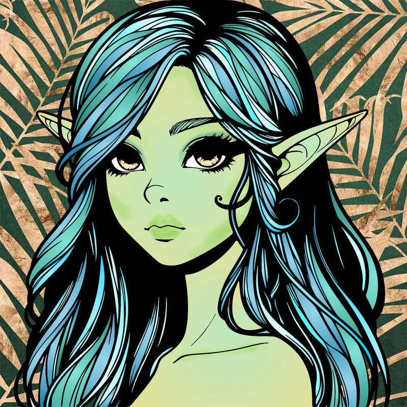 elf girl realistic dark fantasy