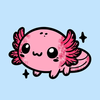 cute easy baby axolotl