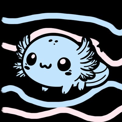 cute easy baby axolotl